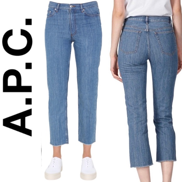A.P.C. "JUDIE" COTTON LINEN DENIM ANKLE JEANS RAW GEM 25 APC - Picture 2 of 16